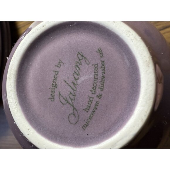 Vintage Jaliang Floral Ceramic Tea Set With Plates Creamer & Sugar Bowl Purple & - Picture 10 of 13